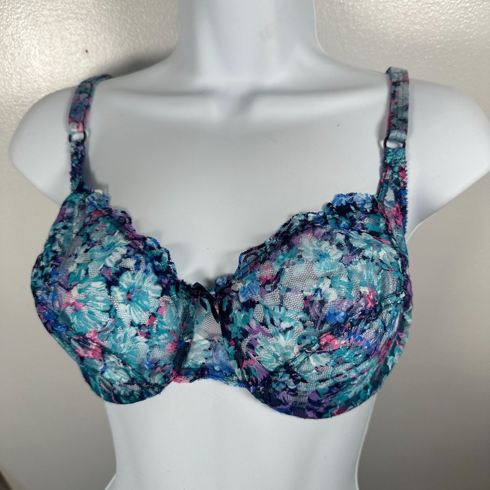 Vintage‎ Warners Lace Royale 34D 1524 Bra See Through Lace Nylon
